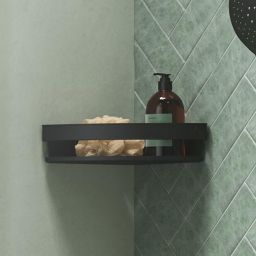 Tiger Carv koszyk łazienkowy narożny czarny 800251