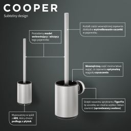 Tiger Cooper szczotka toaletowa wisząca stal/czarny 800229