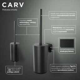 Tiger Carv szczotka toaletowa wisząca czarna 800245