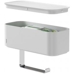 Tiger 2 store uchwyt na papier toaletowy z pojemnikiem do przechowywania biały 800379