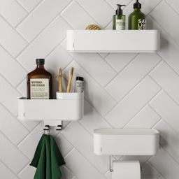 Tiger 2 store uchwyt na papier toaletowy z pojemnikiem do przechowywania biały 800379