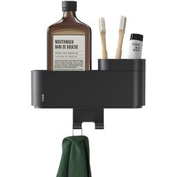 Tiger 2 store koszyk łazienkowy ścienny z haczykiem i pojemnikiem na akcesoria czarny 800374