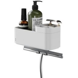 Tiger 2 store koszyk łazienkowy ścienny z haczykiem i pojemnikiem na akcesoria biały 800375