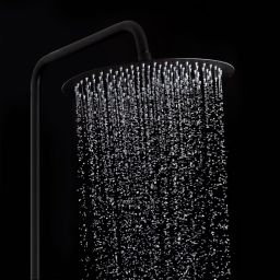 Tiger Twiss zestaw prysznicowy ścienny termostatyczny z deszczownicą czarny 1714840746