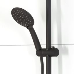 Tiger Twiss zestaw prysznicowy ścienny termostatyczny z deszczownicą czarny 1714840746