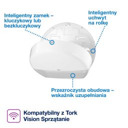 Tork System T1 Tork pojemnik na papier toaletowy biały 554000