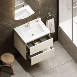 Uptrend Melito umywalka z szafką 70 cm almond mat 002-SU70-02+UP4530-700