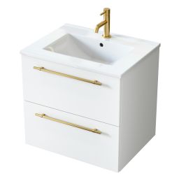 Uptrend Nava umywalka z szafką i uchwytami 60,5 cm białą 004SU6002UP4530600