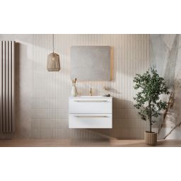 Uptrend Nava szafka z blatem 80,5x46x52,7 cm podumywalkowa wisząca biała 004SU8001999BL8001