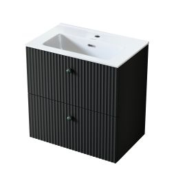 Uptrend Panarea szafka 59,6x38,2x60 cm podumywalkowa wisząca Obsidian Black mat 005BL6003