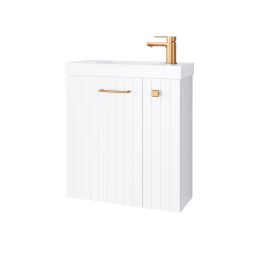Uptrend Nook umywalka z szafką i uchwytami 55 cm biały mat/miedziany 010SU5502TR41366