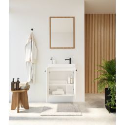 Uptrend Nook umywalka z szafką i uchwytami 55 cm biały mat/gun metal 010SU5503TR41366
