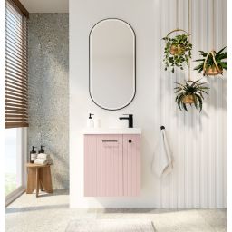 Uptrend Nook umywalka z szafką i uchwytami 55 cm rose mat/czarny mat 010SU5512TR41366