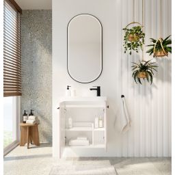 Uptrend Nook umywalka z szafką i uchwytami 55 cm rose mat/czarny mat 010SU5512TR41366