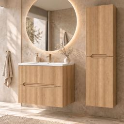 Uptrend Mavi szafka 35x27x130 cm boczna wisząca dąb hikora naturalna 012-SW40-02