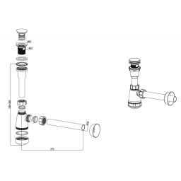 Uptrend Up-Uni syfon do umywalki z korkiem biały CLSB006