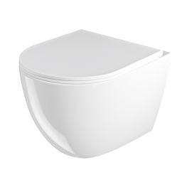 Uptrend Caneo miska WC z deską wolnoopadającą wisząca bez kołnierza ze spłukiwaniem wirowym biały połysk TR2196DF