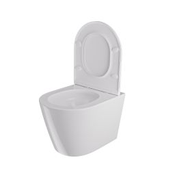 Uptrend Amaro miska WC z deską wolnoopadającą wisząca bez kołnierza ze spłukiwaniem wirowym biały połysk TR2217R