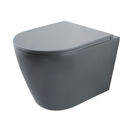 Uptrend Amaro miska WC z deską wolnoopadającą wisząca bez kołnierza ze spłukiwaniem wirowym szary mat TR2217RU10