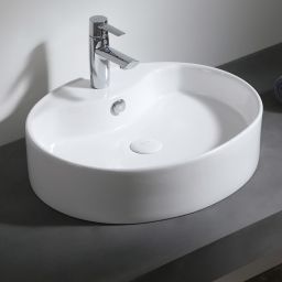 Uptrend Melia umywalka 56x46 cm nablatowa półokrągła biały połysk TR4031