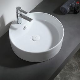 Uptrend Eros umywalka 46x46 cm nablatowa okrągła biały połysk TR4104