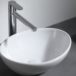 Uptrend Alma umywalka 39x32,5 cm nablatowa owalna biały połysk TR4047