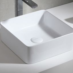 Uptrend Roma Square umywalka 34,5x34,5 cm nablatowa kwadratowa biały połysk TR41314