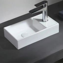 Uptrend Fika umywalka 40,5x22 cm nablatowa prostokątna biały połysk TR41355