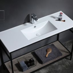 Uptrend Neva umywalka 120x46 cm meblowa/wpuszczana prostokątna biały połysk UP4530-1200