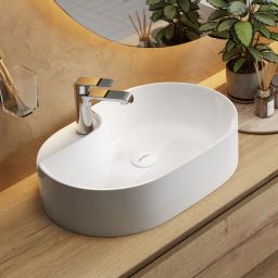 Uptrend Gloria umywalka 60x40 cm owalna nablatowa biała TR41302