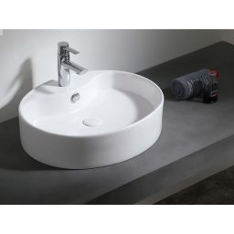 Uptrend Melia umywalka 56x46 cm nablatowa półokrągła biały połysk TR4031