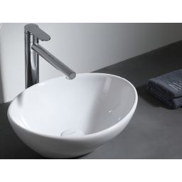 Uptrend Alma umywalka 39x32,5 cm nablatowa owalna biały połysk TR4047