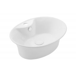 Uptrend Tulip umywalka 40,5x38,5 cm nablatowa owalna biały połysk TR4065