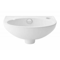 Uptrend Ines umywalka 36x24 cm ścienna półokrągła biały połysk TR41203