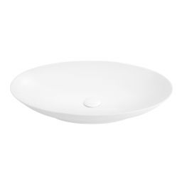 Uptrend Mona umywalka 67x42 cm nablatowa owalna biały połysk TR41280