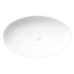 Uptrend Mona umywalka 67x42 cm nablatowa owalna biały połysk TR41280