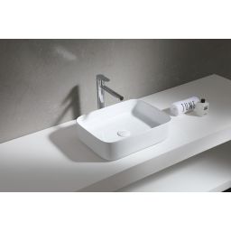 Uptrend Hera umywalka 51x40 cm nablatowa prostokątna biały połysk TR41290