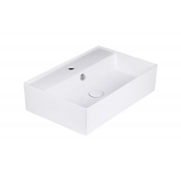 Uptrend Torino umywalka 59,5x40 cm nablatowa prostokątna biały połysk TR41297