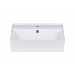 Uptrend Torino umywalka 59,5x40 cm nablatowa prostokątna biały połysk TR41297