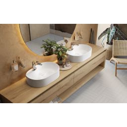 Uptrend Gloria umywalka 60x40 cm owalna nablatowa biała TR41302