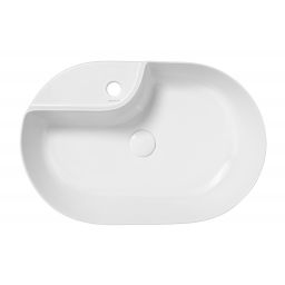 Uptrend Gloria umywalka 60x40 cm owalna nablatowa biała TR41302