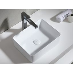 Uptrend Roma umywalka 40x30 cm nablatowa prostokątna biały połysk TR41313