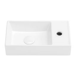 Uptrend Fika umywalka 40,5x22 cm nablatowa prostokątna biały połysk TR41355