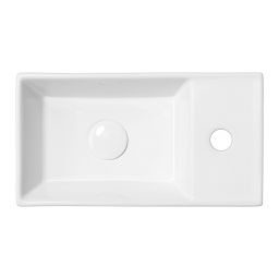 Uptrend Fika umywalka 40,5x22 cm nablatowa prostokątna biały połysk TR41355