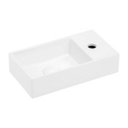 Uptrend Fika umywalka 40,5x22 cm nablatowa prostokątna biały połysk TR41355