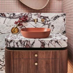 Uptrend Sparrow umywalka 50x30 cm owalna nablatowa Iron Red mat TR41385-U30