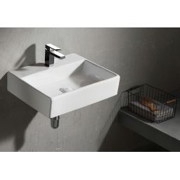 Uptrend Corfu umywalka 51x36 cm nablatowa/ścienna prostokątna biały połysk TR414