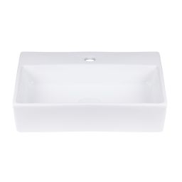 Uptrend Corfu umywalka 51x36 cm nablatowa/ścienna prostokątna biały połysk TR414