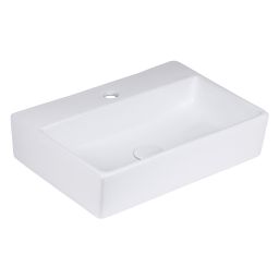 Uptrend Corfu umywalka 51x36 cm nablatowa/ścienna prostokątna biały połysk TR414