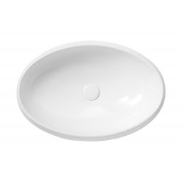 Uptrend Luna umywalka 58,5x40,5 cm nablatowa owalna biały połysk TR428